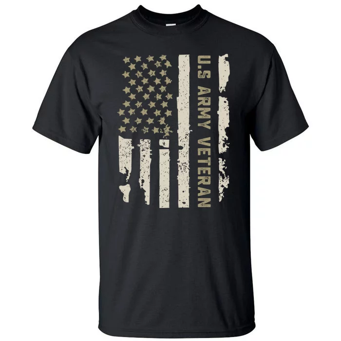 Proud Us Veteran American Flag Tall T-Shirt