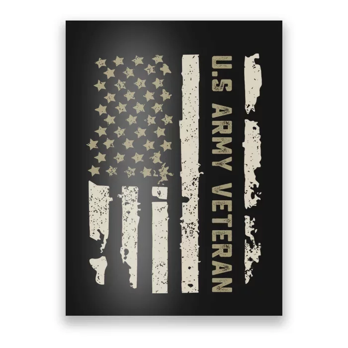 Proud Us Veteran American Flag Poster