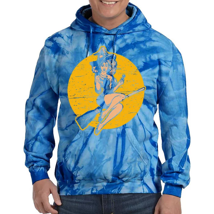 Pin Up Witch Halloween Pinup Halloween Tie Dye Hoodie