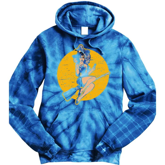 Pin Up Witch Halloween Pinup Halloween Tie Dye Hoodie