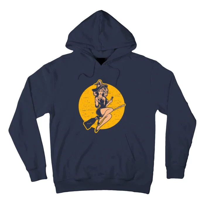 Pin Up Witch Halloween Pinup Girl Halloween Tall Hoodie