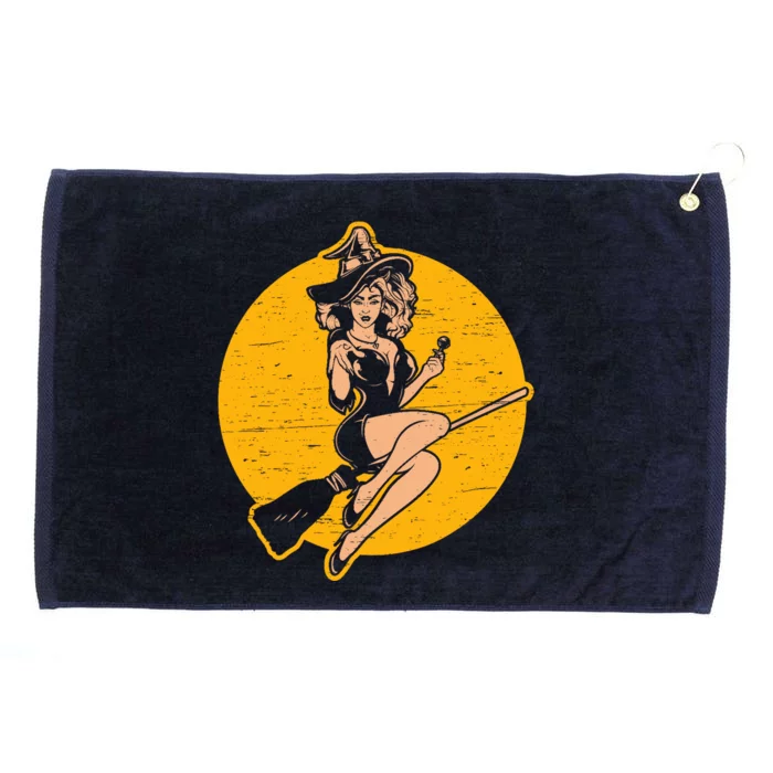 Pin Up Witch Halloween Pinup Girl Halloween Grommeted Golf Towel