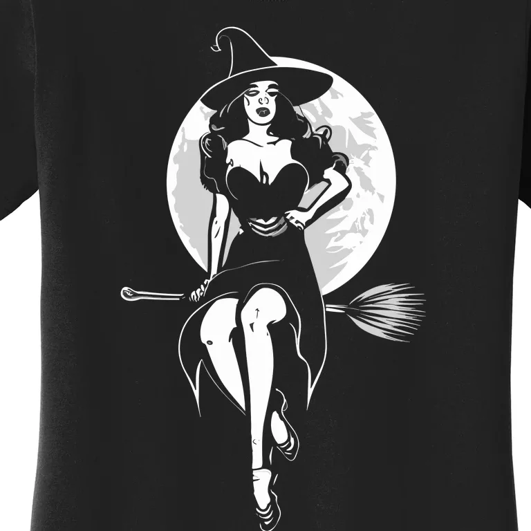 Pin Up Witch Halloween Pinup Halloween Women's T-Shirt