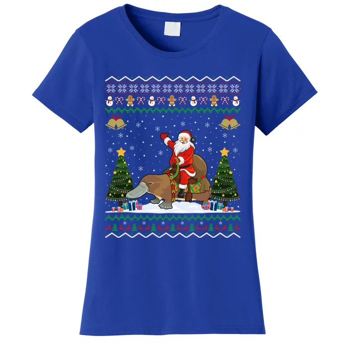 Platypus Ugly Xmas Gift Santa Riding Platypus Christmas Great Gift Women's T-Shirt