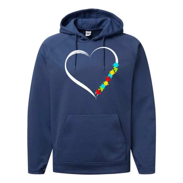 Puzzle Of Love Autism Awareness Performance Fleece Hoodie