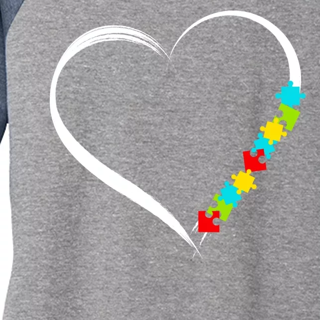 Puzzle Of Love Autism Awareness Women's Tri-Blend 3/4-Sleeve Raglan Shirt