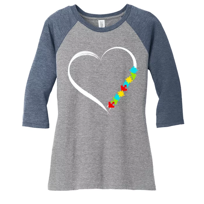 Puzzle Of Love Autism Awareness Women's Tri-Blend 3/4-Sleeve Raglan Shirt