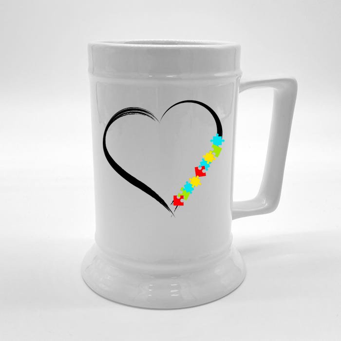 Puzzle Of Love Autism Awareness Front & Back Beer Stein