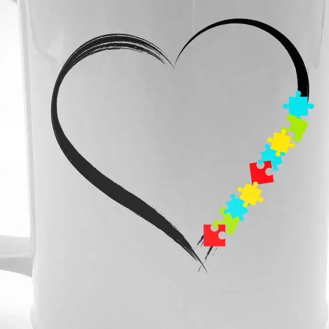 Puzzle Of Love Autism Awareness Front & Back Beer Stein