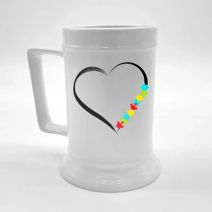 Puzzle Of Love Autism Awareness Front & Back Beer Stein