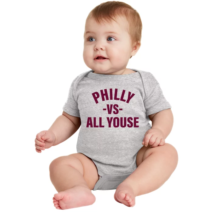 Philly Vs All Youse Funny Philadelphia Slang Retro Baby Bodysuit