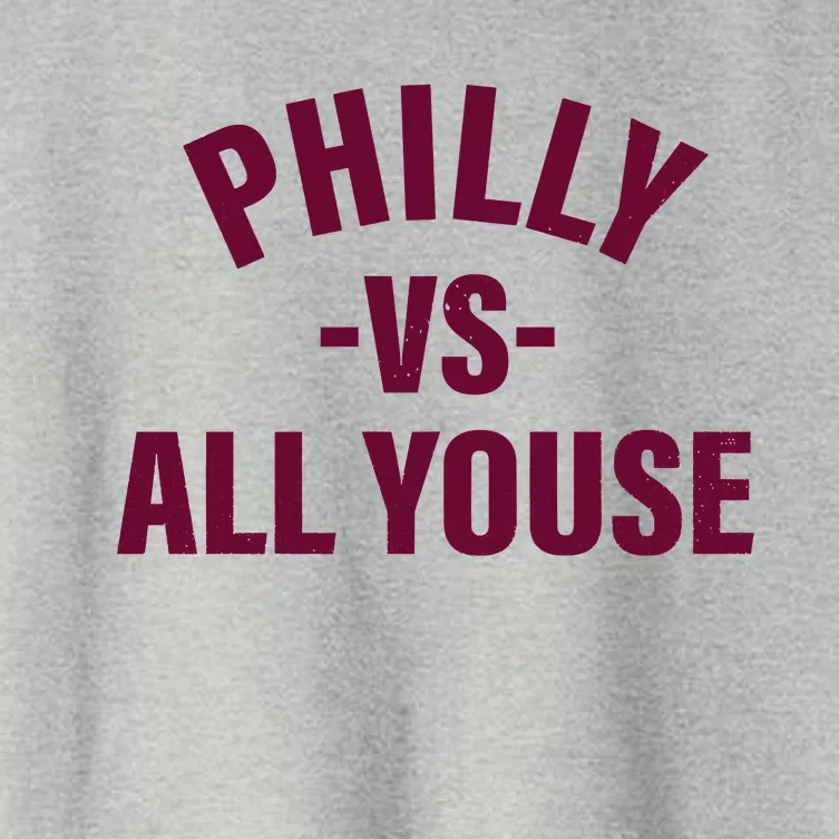 Philly Vs All Youse Funny Philadelphia Slang Retro Women's Crop Top Tee