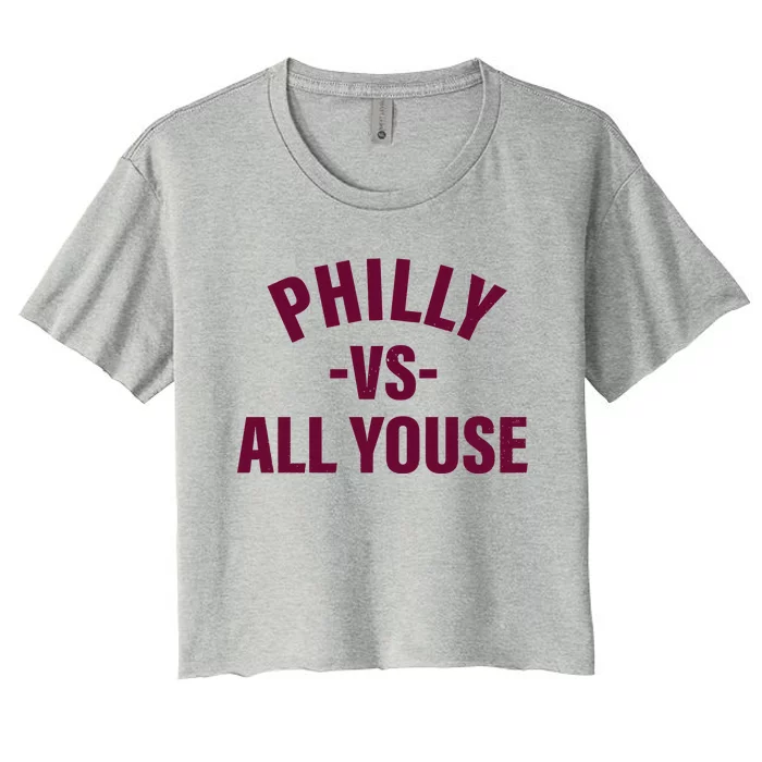 Philly Vs All Youse Funny Philadelphia Slang Retro Women's Crop Top Tee