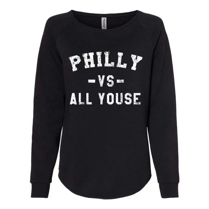 Philly Vs All Youse Funny Philadelphia Slang Retro Womens California Wash Sweatshirt