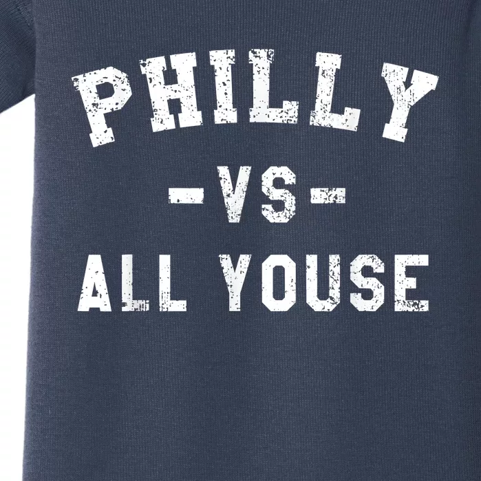 Philly Vs All Youse Funny Philadelphia Slang Retro Baby Bodysuit