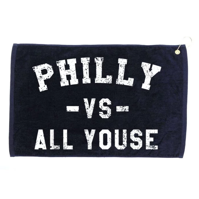 Philly Vs All Youse Funny Philadelphia Slang Retro Grommeted Golf Towel