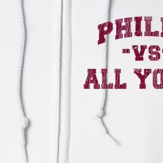 P.H.I.L.L.Y Vs All Youse Funny Retro Philadelphia Slang Full Zip Hoodie