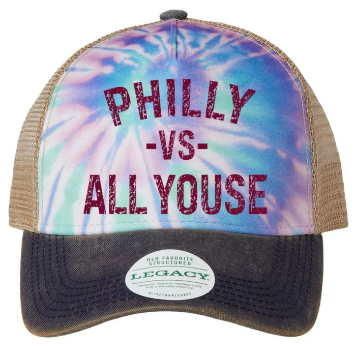 P.H.I.L.L.Y Vs All Youse Funny Vintage Philadelphia Fan Legacy Tie Dye Trucker Hat