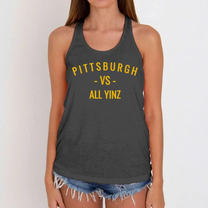 Pittsburgh V.S All Yinz Women's Knotted Racerback Tank