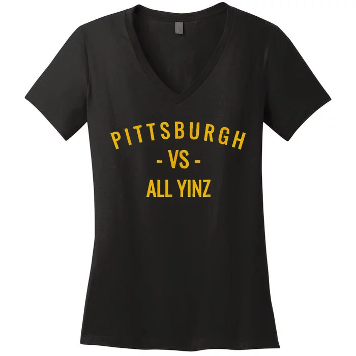 Pittsburgh V.S All Yinz Women's V-Neck T-Shirt