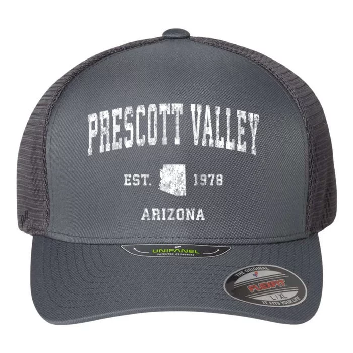 Prescott Valley Arizona Az Vintage Athletic Sports Flexfit Unipanel Trucker Cap