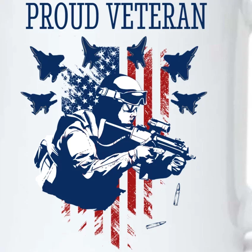 Proud Veteran Airstrike Combat Black Color Changing Mug