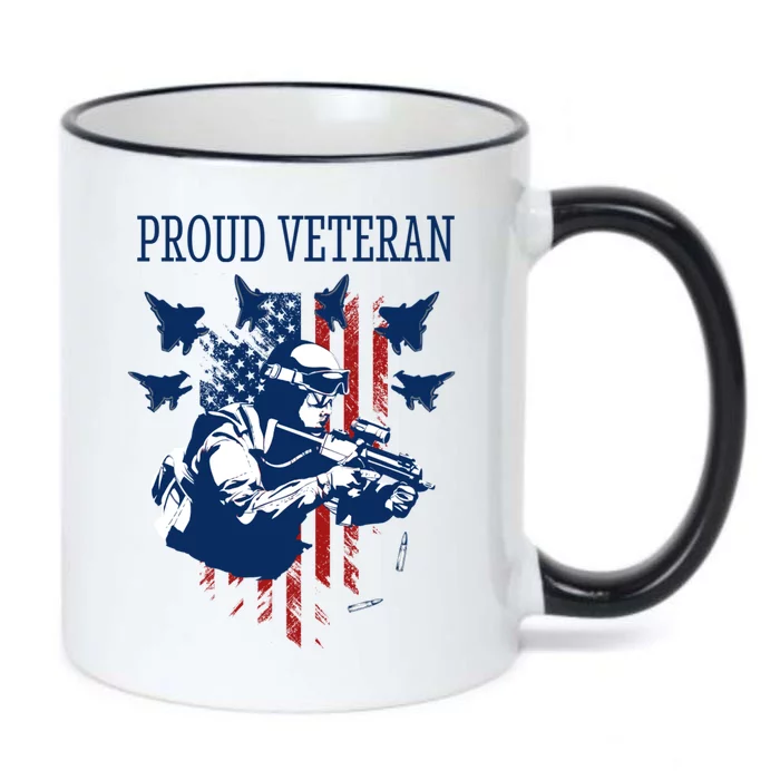 Proud Veteran Airstrike Combat Black Color Changing Mug