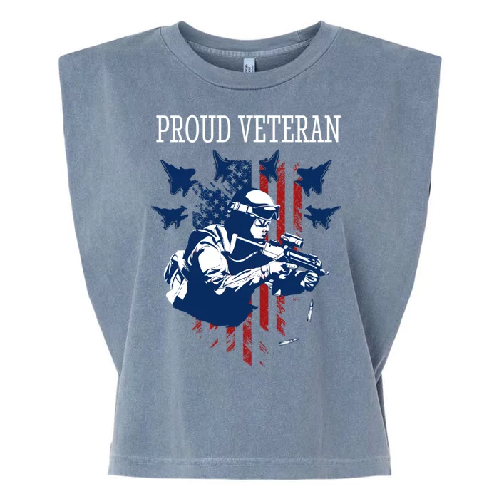 Proud Veteran Airstrike Combat Garment-Dyed Women's Muscle Tee