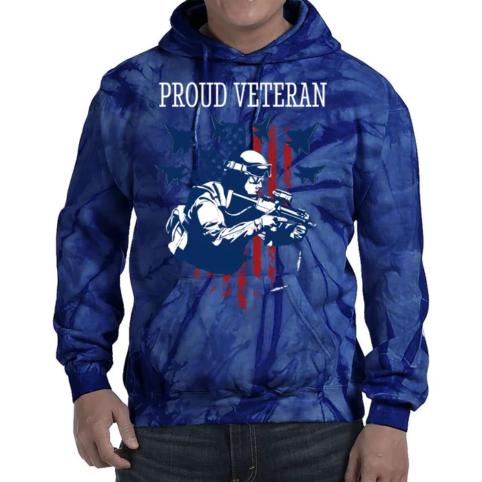 Proud Veteran Airstrike Combat Tie Dye Hoodie