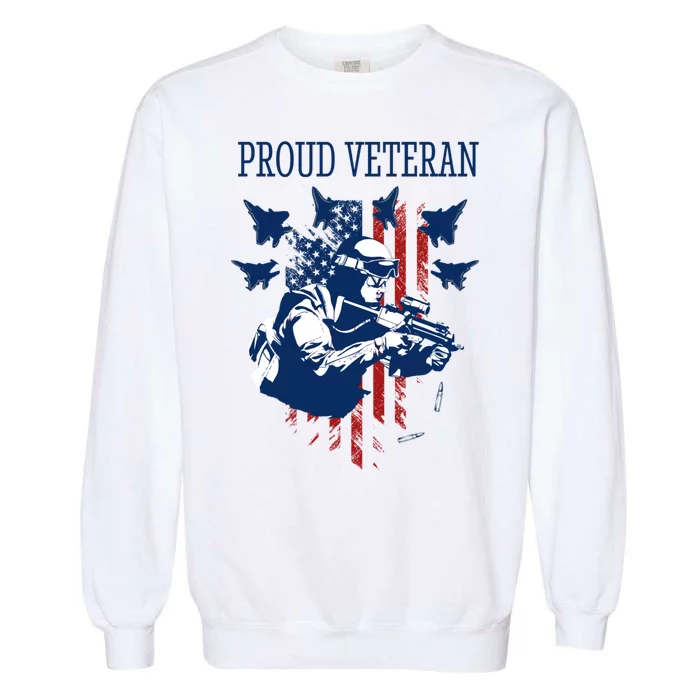 Proud Veteran Airstrike Combat Garment-Dyed Sweatshirt