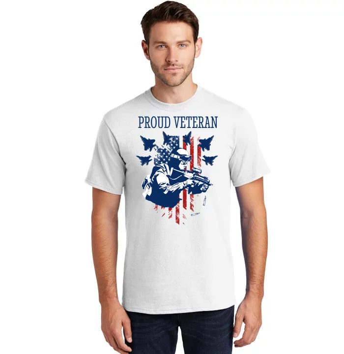 Proud Veteran Airstrike Combat Tall T-Shirt