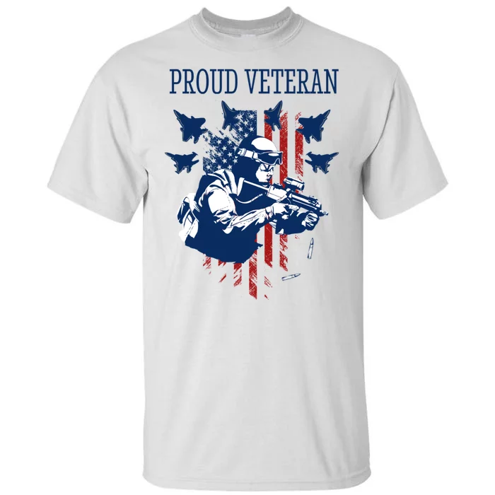 Proud Veteran Airstrike Combat Tall T-Shirt