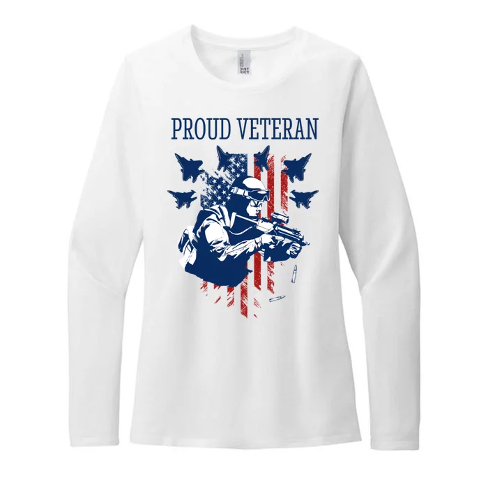 Proud Veteran Airstrike Combat Womens CVC Long Sleeve Shirt