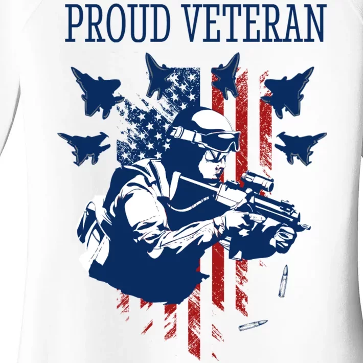 Proud Veteran Airstrike Combat Women's Perfect Tri Tunic Long Sleeve Shirt