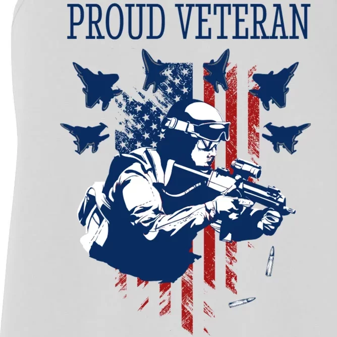 Proud Veteran Airstrike Combat Women's Racerback Tank