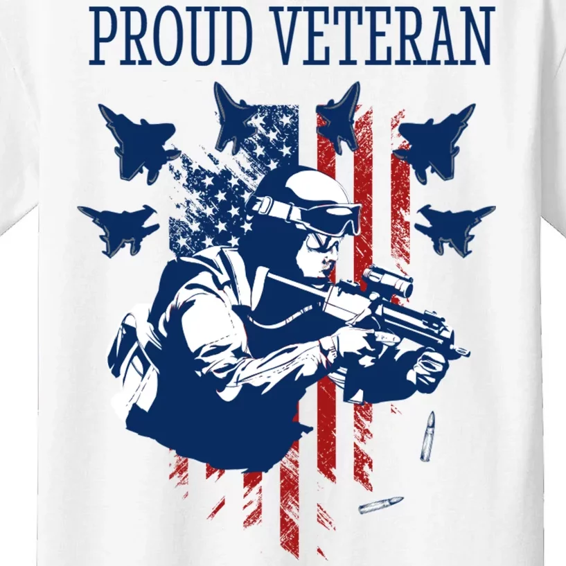 Proud Veteran Airstrike Combat Kids T-Shirt