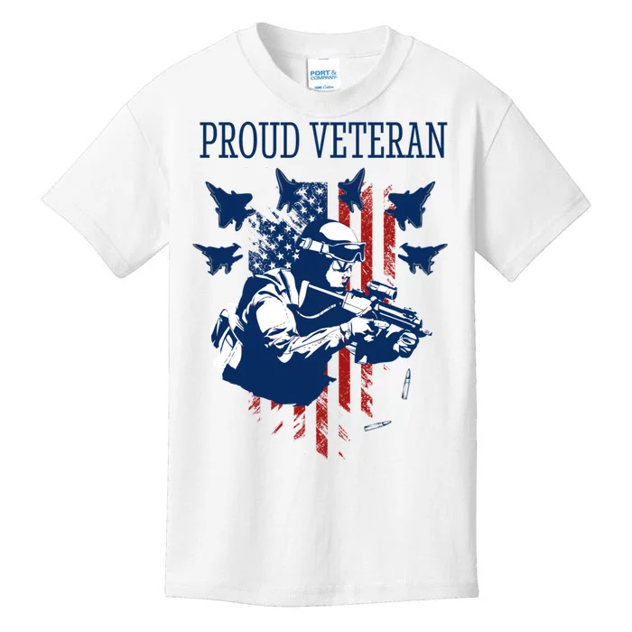 Proud Veteran Airstrike Combat Kids T-Shirt