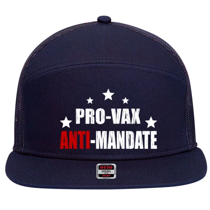 Pro Vax Anti Mandate 7 Panel Mesh Trucker Snapback Hat