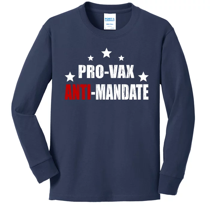 Pro Vax Anti Mandate Kids Long Sleeve Shirt