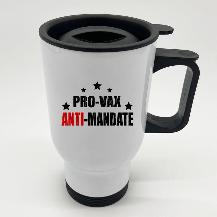 Pro Vax Anti Mandate Front & Back Stainless Steel Travel Mug