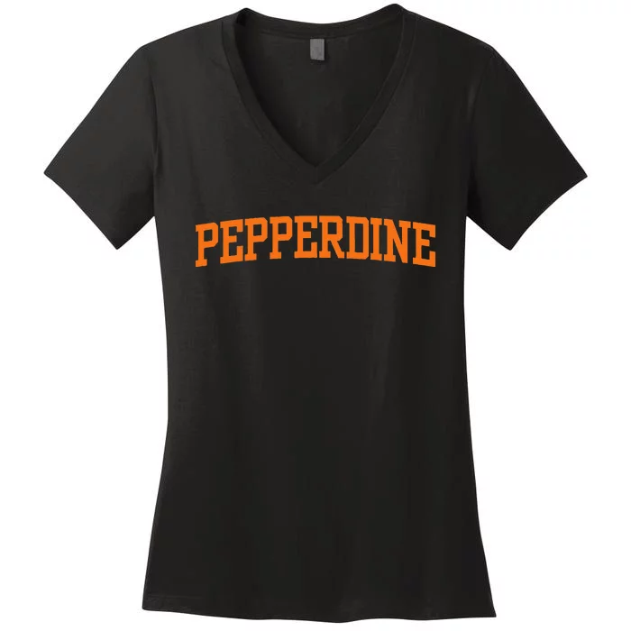 Pepperdine Vintage Arch University Women's V-Neck T-Shirt