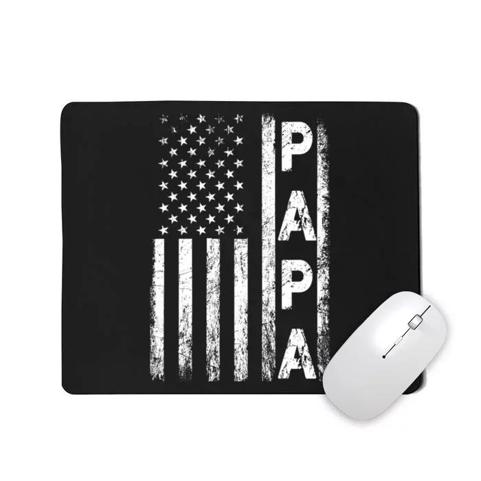 Papa Vintage American Flag FatherS Day 4th Of July Grandpa Mousepad