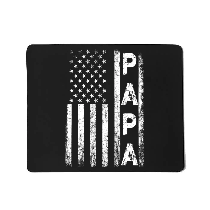 Papa Vintage American Flag FatherS Day 4th Of July Grandpa Mousepad