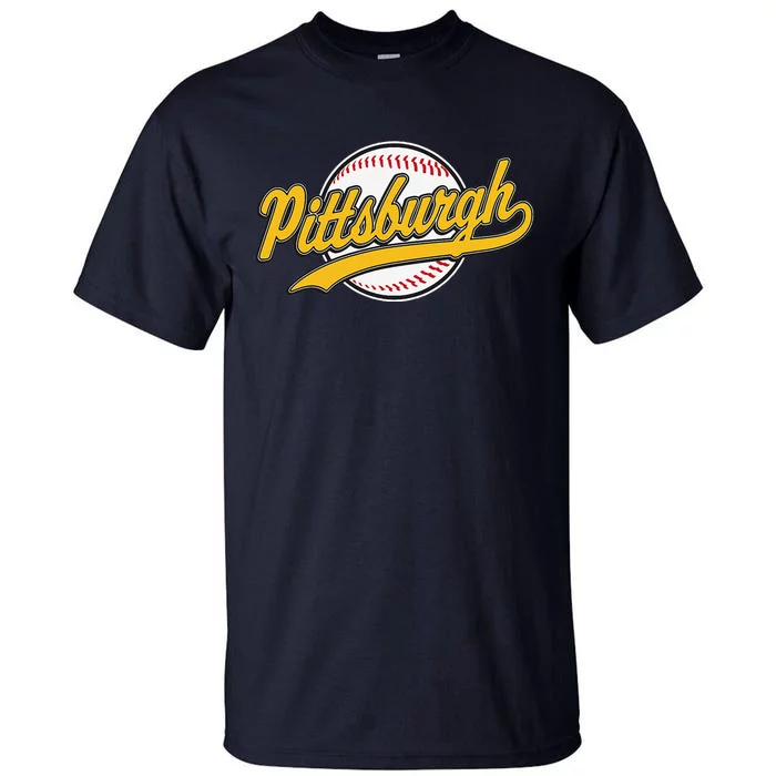 Pittsburgh Vintage Baseball Throwback Retro Design Tall T-Shirt