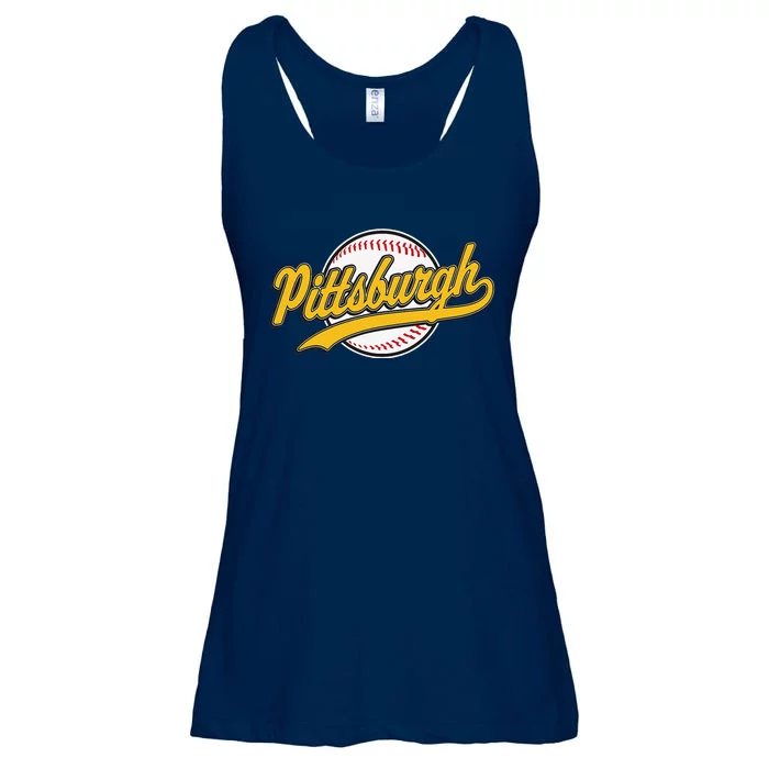 Pittsburgh Vintage Baseball Throwback Retro Design Ladies Essential Flowy Tank