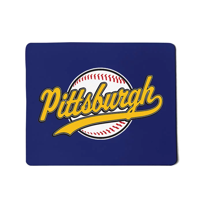 Pittsburgh Vintage Baseball Throwback Retro Design Mousepad