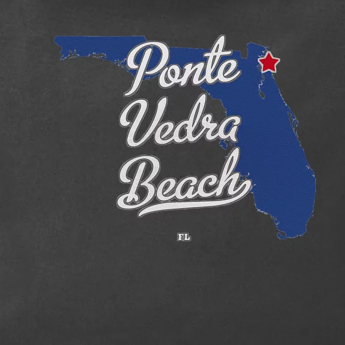 Ponte Vedra Beach Florida Jacksonville FL Map Zip Tote Bag