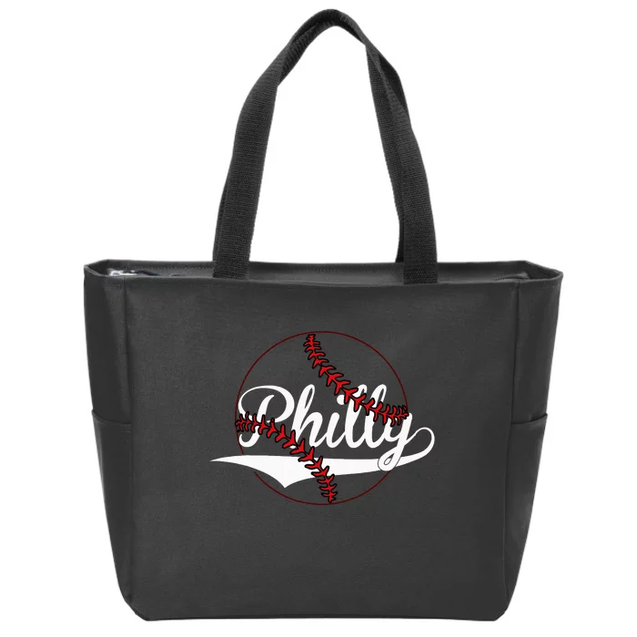 Philly Vintage Baseball Lovers Baseball Fans Zip Tote Bag