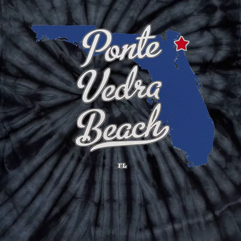 Ponte Vedra Beach Florida Jacksonville FL Map Tie-Dye T-Shirt