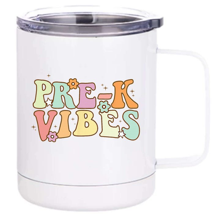 Prek Vibes Back To School Retro Teacher Student Front & Back 12oz Stainless Steel Tumbler Cup